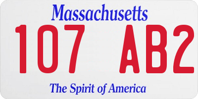 MA license plate 107AB2