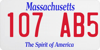 MA license plate 107AB5