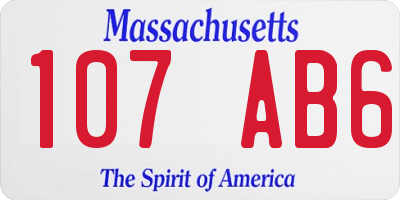 MA license plate 107AB6