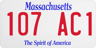 MA license plate 107AC1