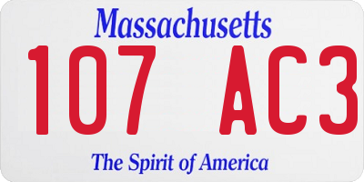MA license plate 107AC3