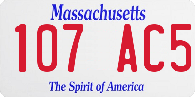 MA license plate 107AC5