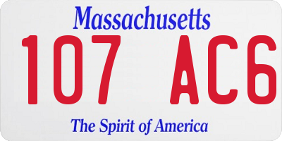 MA license plate 107AC6