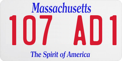 MA license plate 107AD1