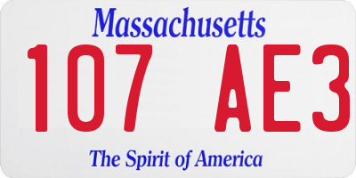 MA license plate 107AE3