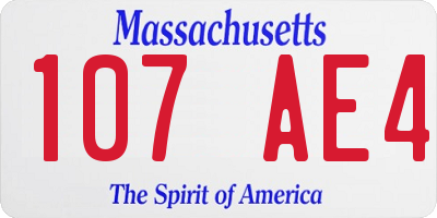 MA license plate 107AE4