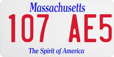 MA license plate 107AE5