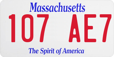 MA license plate 107AE7