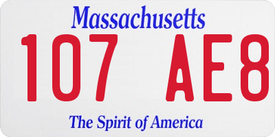 MA license plate 107AE8