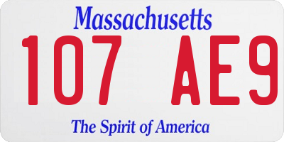 MA license plate 107AE9