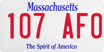 MA license plate 107AF0