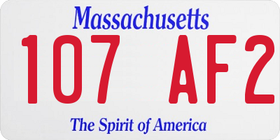 MA license plate 107AF2