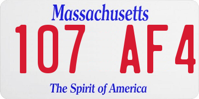 MA license plate 107AF4