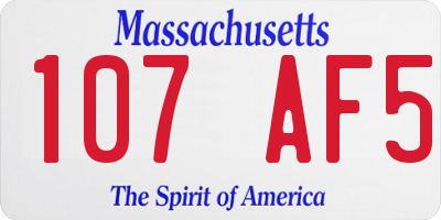MA license plate 107AF5