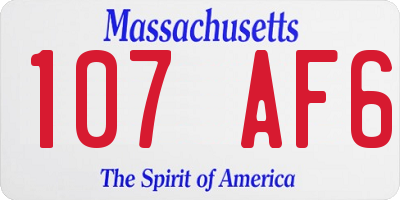 MA license plate 107AF6