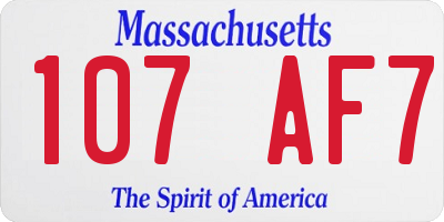 MA license plate 107AF7