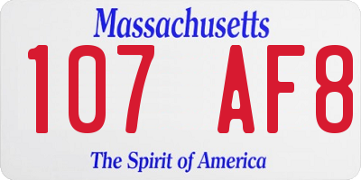 MA license plate 107AF8