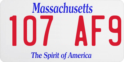 MA license plate 107AF9