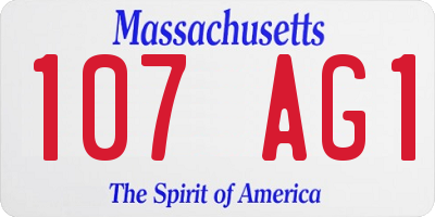 MA license plate 107AG1