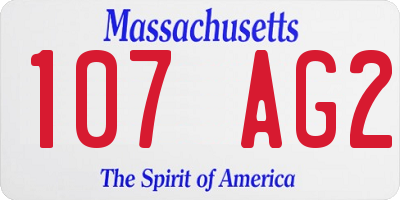 MA license plate 107AG2