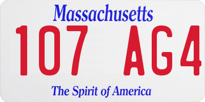 MA license plate 107AG4