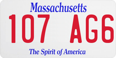 MA license plate 107AG6