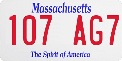 MA license plate 107AG7