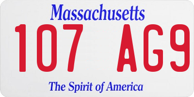 MA license plate 107AG9