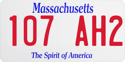 MA license plate 107AH2
