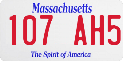 MA license plate 107AH5