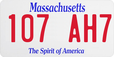 MA license plate 107AH7