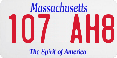 MA license plate 107AH8