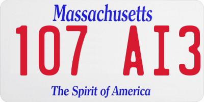 MA license plate 107AI3