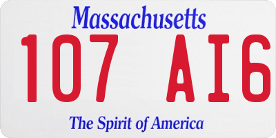 MA license plate 107AI6