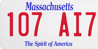 MA license plate 107AI7