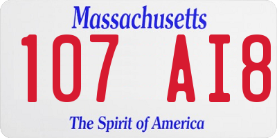 MA license plate 107AI8