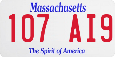 MA license plate 107AI9