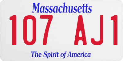 MA license plate 107AJ1