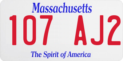 MA license plate 107AJ2