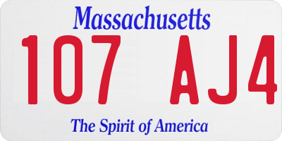 MA license plate 107AJ4