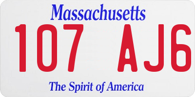 MA license plate 107AJ6