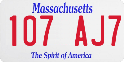 MA license plate 107AJ7