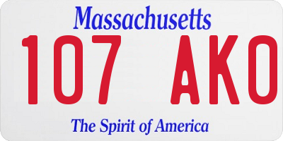 MA license plate 107AK0