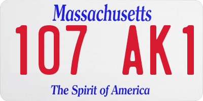 MA license plate 107AK1