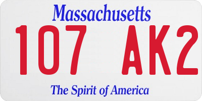 MA license plate 107AK2