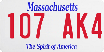 MA license plate 107AK4