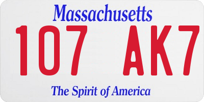 MA license plate 107AK7