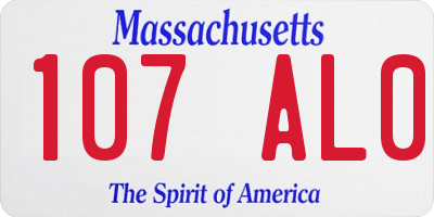 MA license plate 107AL0