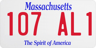 MA license plate 107AL1