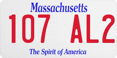 MA license plate 107AL2